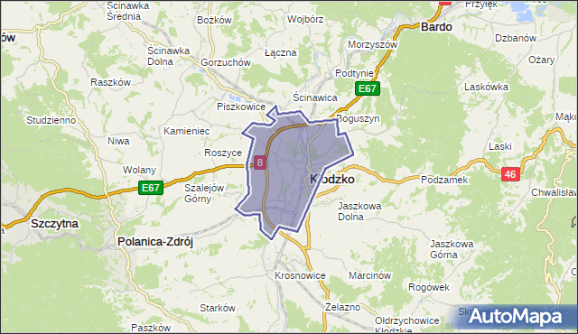 Gmina Kłodzko, powiat kłodzki, województwo dolnośląskie na mapie Targeo