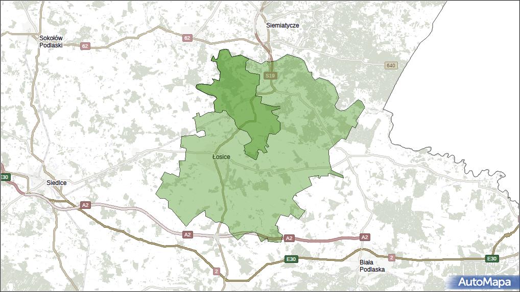 Gmina Platerów, powiat łosicki, województwo mazowieckie na mapie Targeo