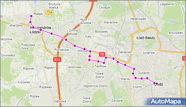 Rozkład jazdy autobusu 78 na przystanku Bratoszewskiego (Aleksandrów). MPK Łódź na mapie Targeo