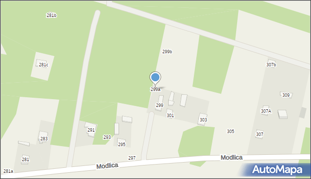 Modlica, Modlica, 299a, mapa Modlica