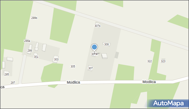 Modlica, Modlica, 307A, mapa Modlica
