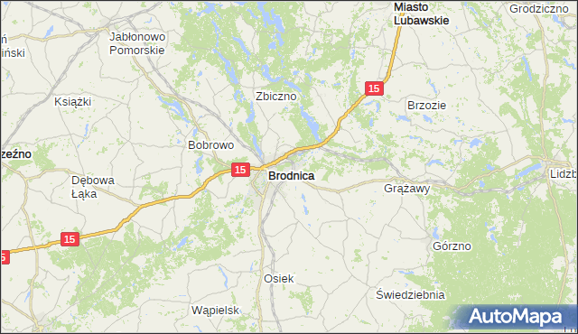 gmina Brodnica - powiat brodnicki na mapie Targeo