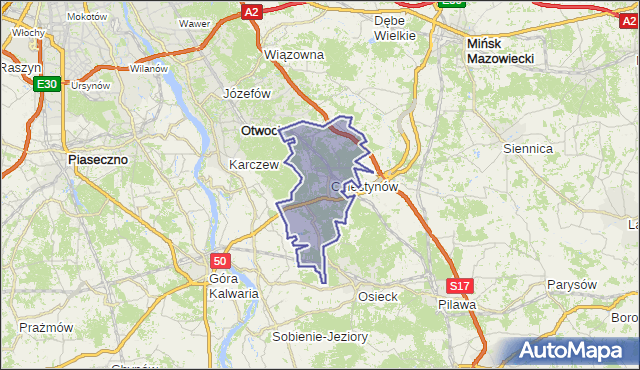 gmina Celestynów - powiat otwocki na mapie Targeo