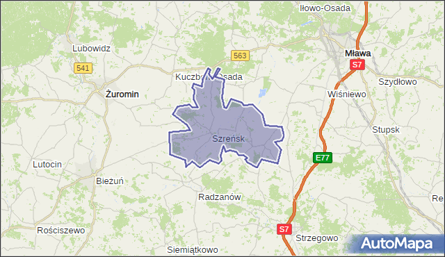 Gmina Szreńsk, powiat mławski, województwo mazowieckie na mapie Targeo