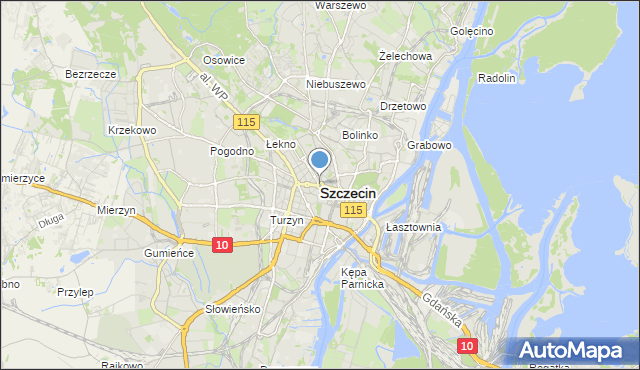 mapa Szczecina, Szczecin na mapie Targeo