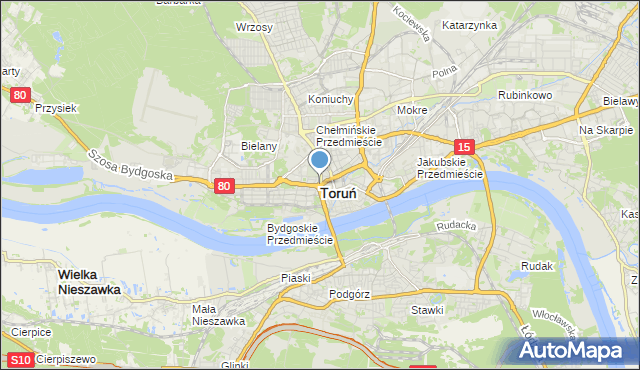 mapa Torunia, Toruń na mapie Targeo