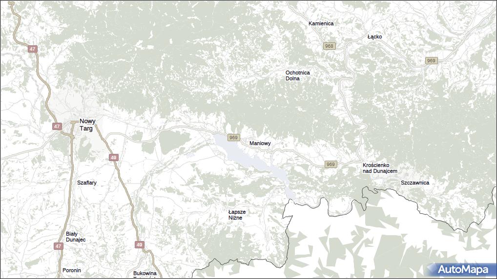 Mapa Maniowy, Maniowy na mapie Targeo