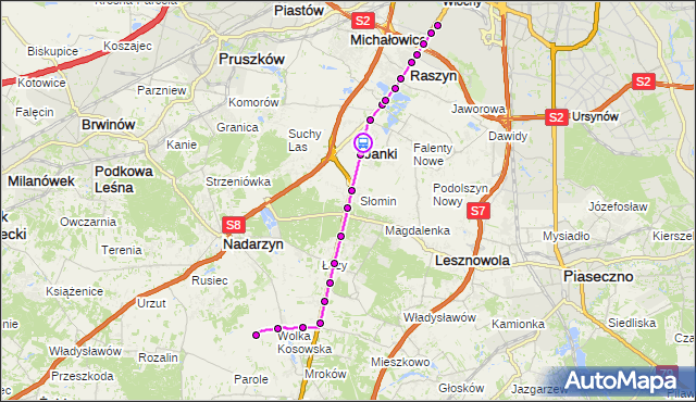 Rozkład jazdy autobusu 721 na przystanku DZIAŁKOWA 01. ZTM Warszawa na mapie Targeo