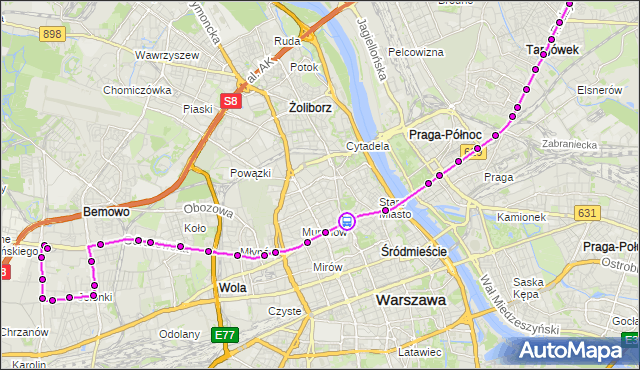 Rozkład jazdy autobusu 190 na przystanku METRO RATUSZ ARSENAŁ 10. ZTM Warszawa na mapie Targeo