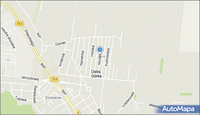 Kielce, Modlińska, mapa Kielc